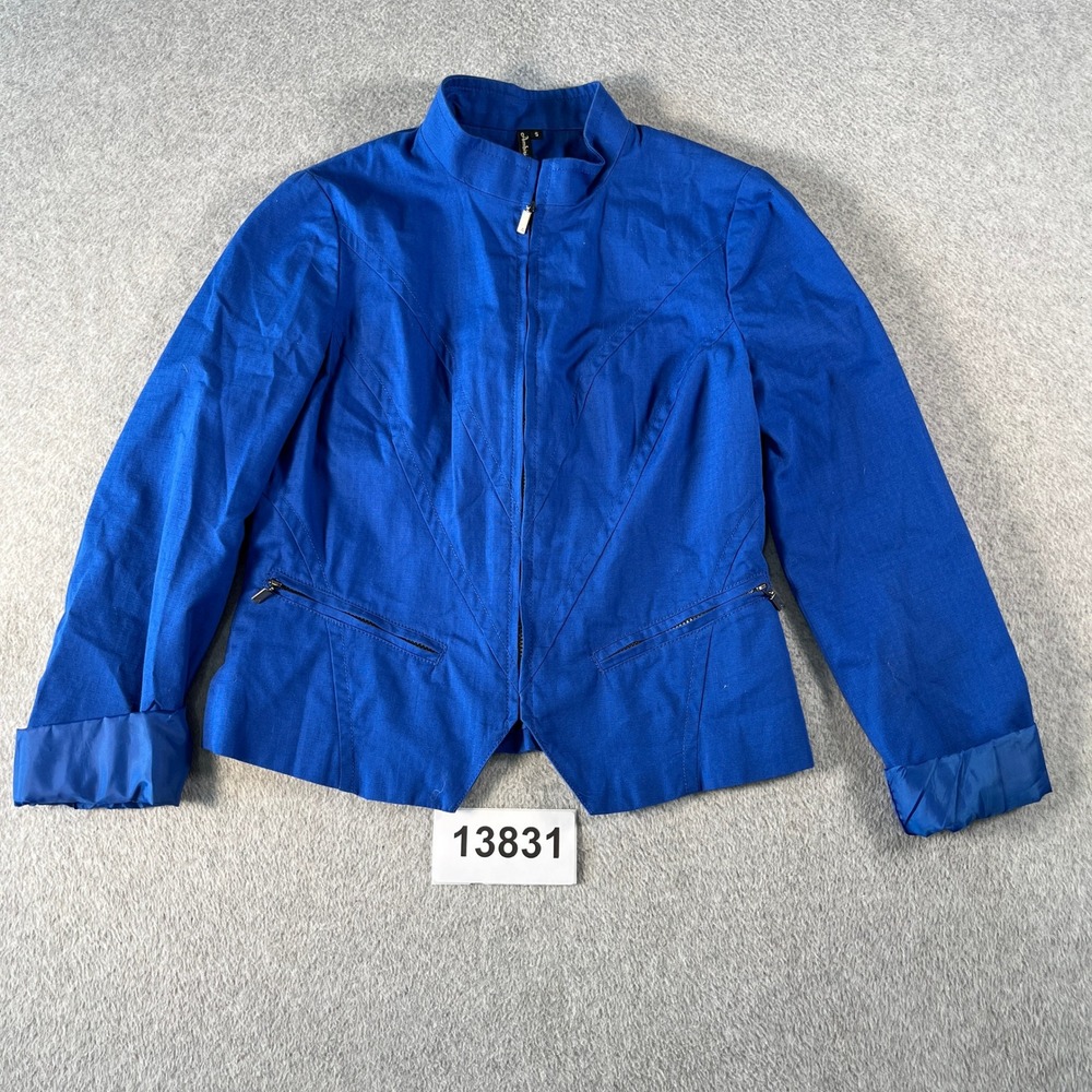 Ambition Jacket Womens Small Royal Blue Cotton Lined Full Zip Streetwear Preppy
